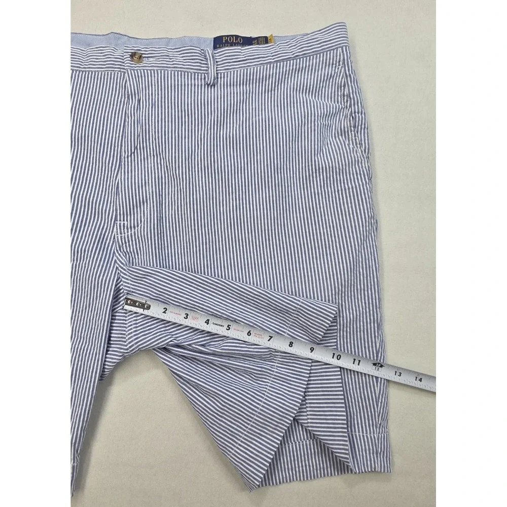 Polo Ralph Lauren Shorts Mens 44B Blue White Seersucker Stretch Classic Fit